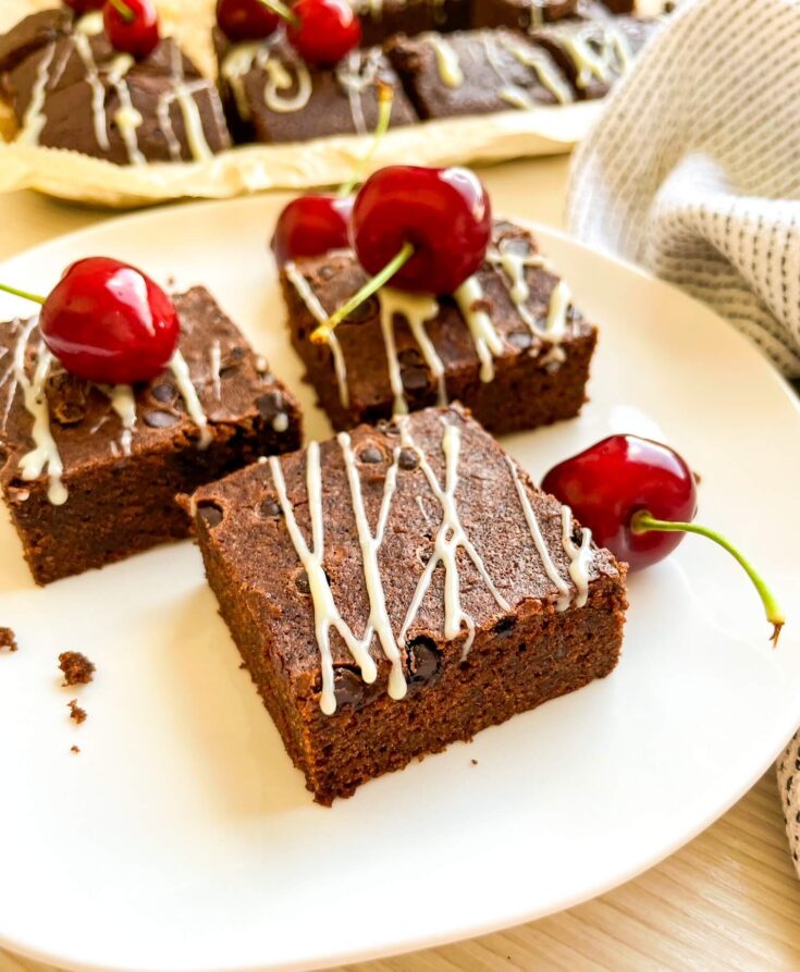 Rich Beer Brownies Recipe with Cherries